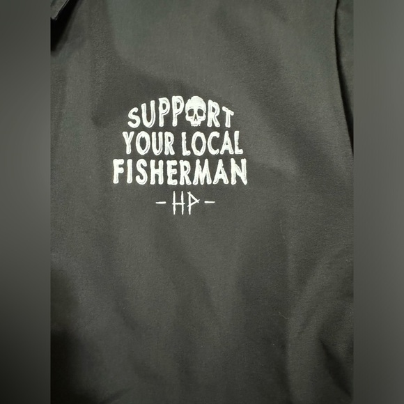 HAGGARD PIRATE Mens “Support Your Local Fisherman” Windbreaker XL NWOT - Picture 3 of 6